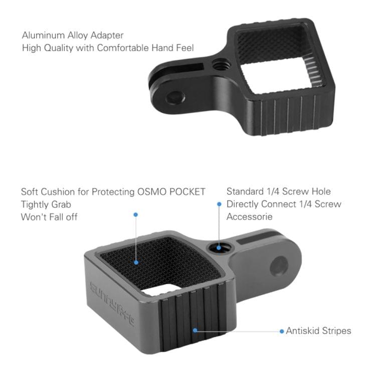 Sunnylife OP-Q9196 Metal Adapter + Bag Clip for DJI OSMO Pocket