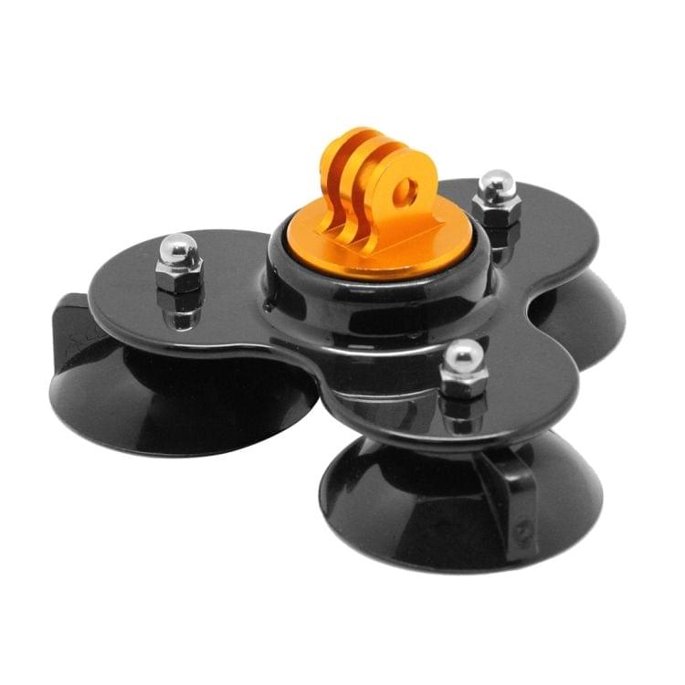 Triangle Direction Suction Cup Mount with Tripod Mount + Handle Screw for GoPro  NEW HERO /HERO6   /5 /5 Session /4 Session /4 /3+ /3 /2 /1, Xiaoyi and Other Action Cameras(Gold)