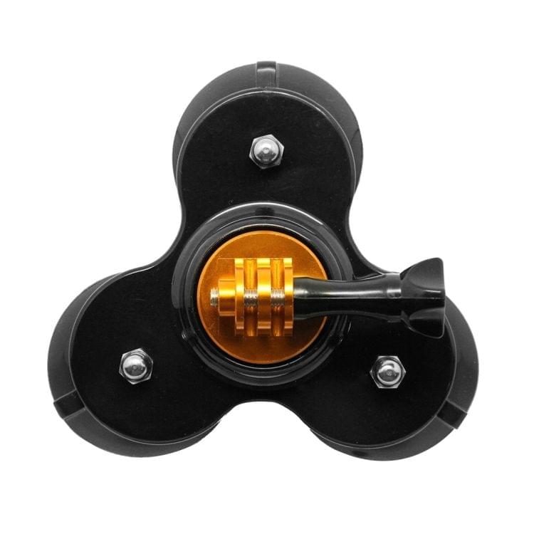 Triangle Direction Suction Cup Mount with Tripod Mount + Handle Screw for GoPro  NEW HERO /HERO6   /5 /5 Session /4 Session /4 /3+ /3 /2 /1, Xiaoyi and Other Action Cameras(Gold)