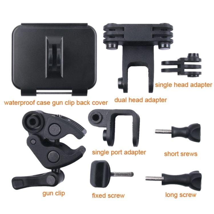 Clamp Mount Connecting Adapter Kit with Waterproof Back Cover for GoPro HERO6 /5 (Black)