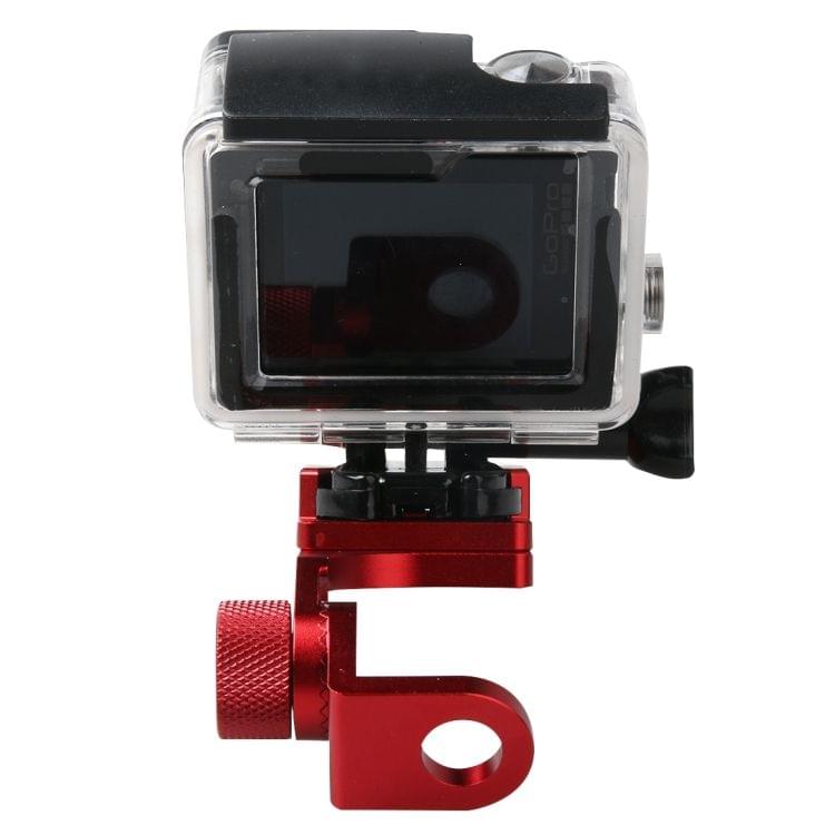 Motorcycle Rearview Mirror CNC Aluminum Alloy Stent Fixed Bracket Holder for GoPro  NEW HERO /HERO6  / 5 /5 Session /4 /3+ /3 /2 /1, Xiaomi Xiaoyi, SJCAM Camera(Red)