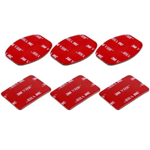 PULUZ 3 Flat 3M VHB Adhesive Pad Stickers + 3 Curved 3M VHB Adhesive Pad Stickers for GoPro HERO6 /5 /5 Session /4 Session /4 /3+ /3 /2 /1, Xiaoyi and Other Action Cameras
