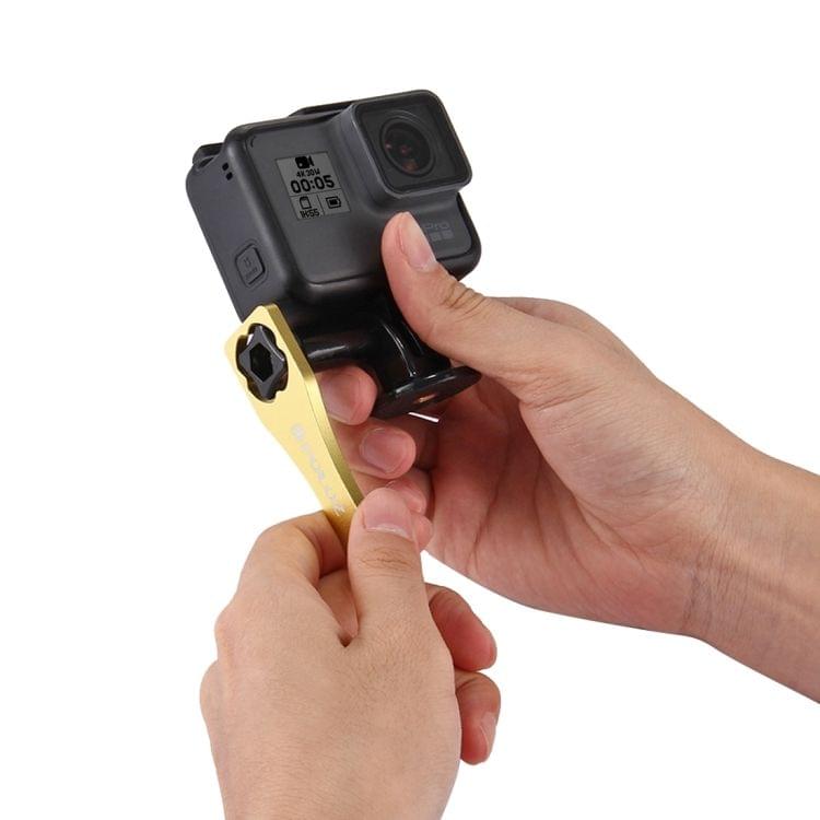 PULUZ CNC Aluminum Alloy Tighten Screw Cap Wrench Tool for GoPro  NEW HERO /HERO6   /5 /5 Session /4 Session /4 /3+ /3 /2 /1, Xiaoyi and Other Action Cameras(Gold)