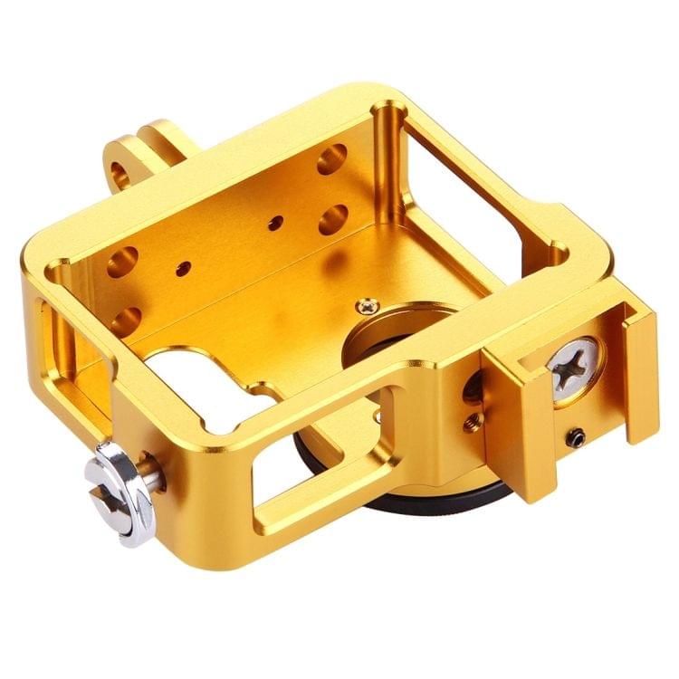 PULUZ Housing Shell CNC Aluminum Alloy Protective Cage with 37mm UV Lens Filter & Lens Cap for GoPro HERO4(Gold)
