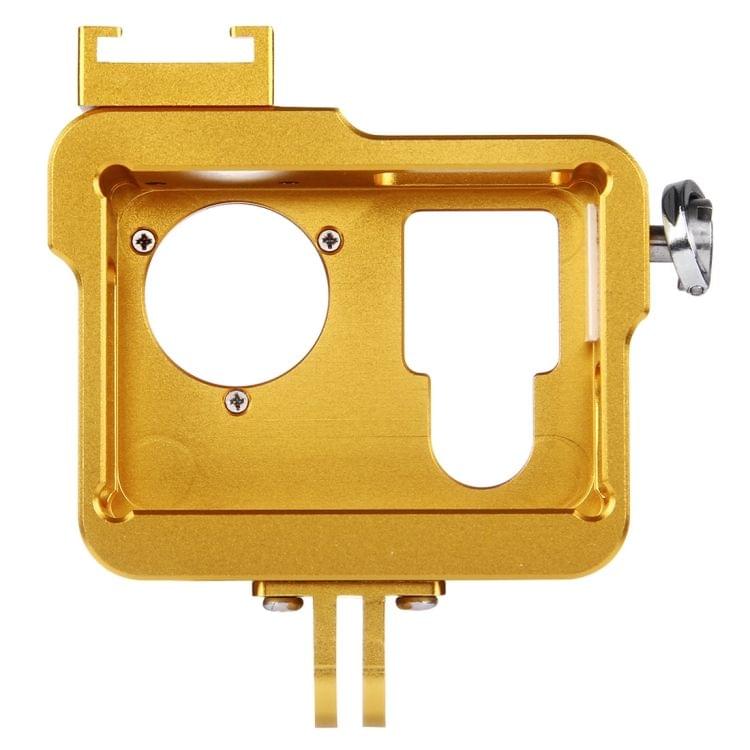 PULUZ Housing Shell CNC Aluminum Alloy Protective Cage with 37mm UV Lens Filter & Lens Cap for GoPro HERO4(Gold)