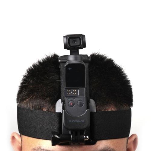Elastic Adjustable Head Strap Mount Belt with Adapter for DJI OSMO Pocke(Black)