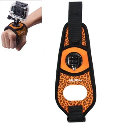 NEOPine Sexy Leopard 360 Degree Rotation Arm Belt / Wrist Strap + Connecter Mount for GoPro HERO4 /3+ /3 /2 /1 & Xiaomi Yi Sport Camera(Orange)