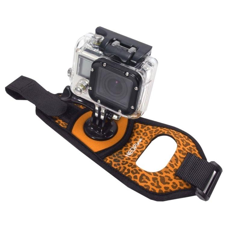NEOPine Sexy Leopard 360 Degree Rotation Arm Belt / Wrist Strap + Connecter Mount for GoPro HERO4 /3+ /3 /2 /1 & Xiaomi Yi Sport Camera(Orange)