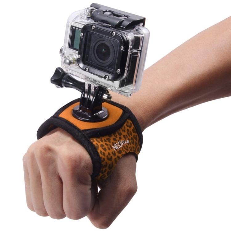 NEOPine Sexy Leopard 360 Degree Rotation Arm Belt / Wrist Strap + Connecter Mount for GoPro HERO4 /3+ /3 /2 /1 & Xiaomi Yi Sport Camera(Orange)