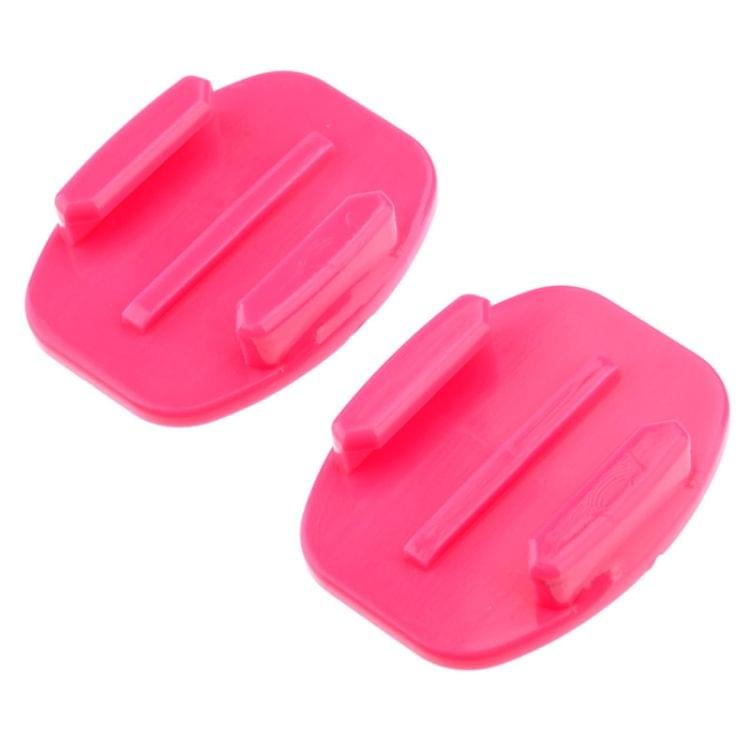 ST-12 2 Flat Surface Adapters + 2 Adhesive Mount Stickers for GoPro  NEW HERO /HERO6   /5 /5 Session /4 Session /4 /3+ /3 /2 /1, Xiaoyi and Other Action Cameras(Pink)