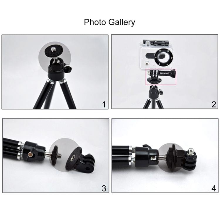 PULUZ Camera Tripod Mount Adapter for DJI Osmo Action, GoPro NEW HERO /HERO7 /6 /5 /5 Session /4 Session /4 /3+ /3 /2 /1, Xiaoyi and Other Action Cameras