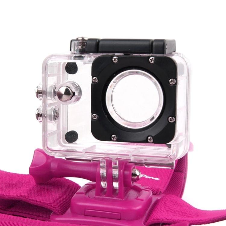 NEOpine GHS-2 Adjustable Action Camera Fixed Head Strap for GoPro HERO4 /3+ /3 /2 /1, Xiaomi Yi Sport Camera(Magenta)