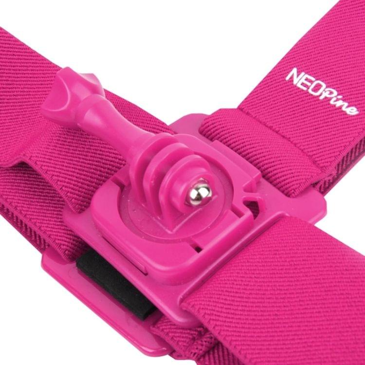 NEOpine GHS-2 Adjustable Action Camera Fixed Head Strap for GoPro HERO4 /3+ /3 /2 /1, Xiaomi Yi Sport Camera(Magenta)