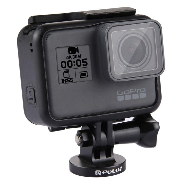 PULUZ 1/4 inch Screw Hole Tripod Mount CNC Adapter for GoPro NEW HERO /HERO7 /6 /5 /5 Session /4 Session /4 /3+ /3 /2 /1, DJI OSMO Action, Xiaoyi and Other Action Cameras(Black)