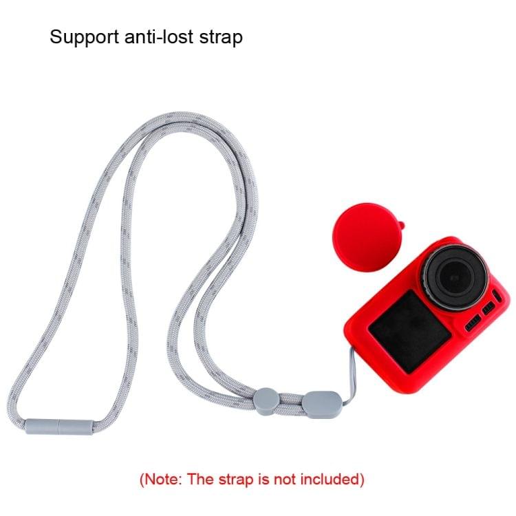 PULUZ Silicone Protective Case with Lens Cover for DJI Osmo Action(Red)