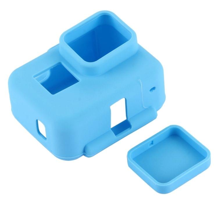 PULUZ Shock-proof Silicone Protective Case with Lens Cover for GoPro HERO(2018) /7 Black /6 /5 with Frame(Blue)