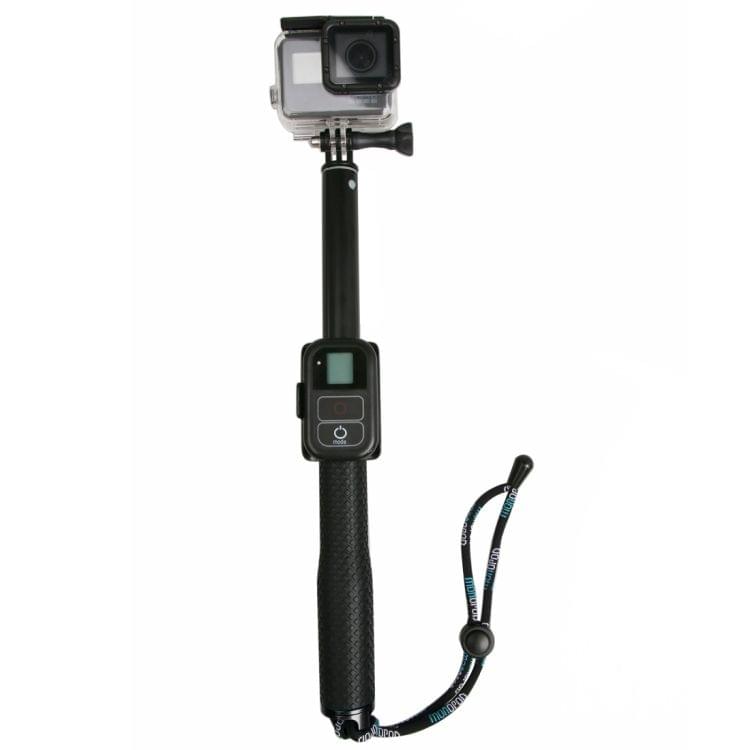Handheld Aluminium Extendable Pole Monopod with Screw & Strap & Remote Control Buckle for GoPro HERO5 Session /5 /4 Session /4 /3+ /3 /2 /1, Xiaoyi Sport Cameras, Adjustment Length: 36-110cm(Black)