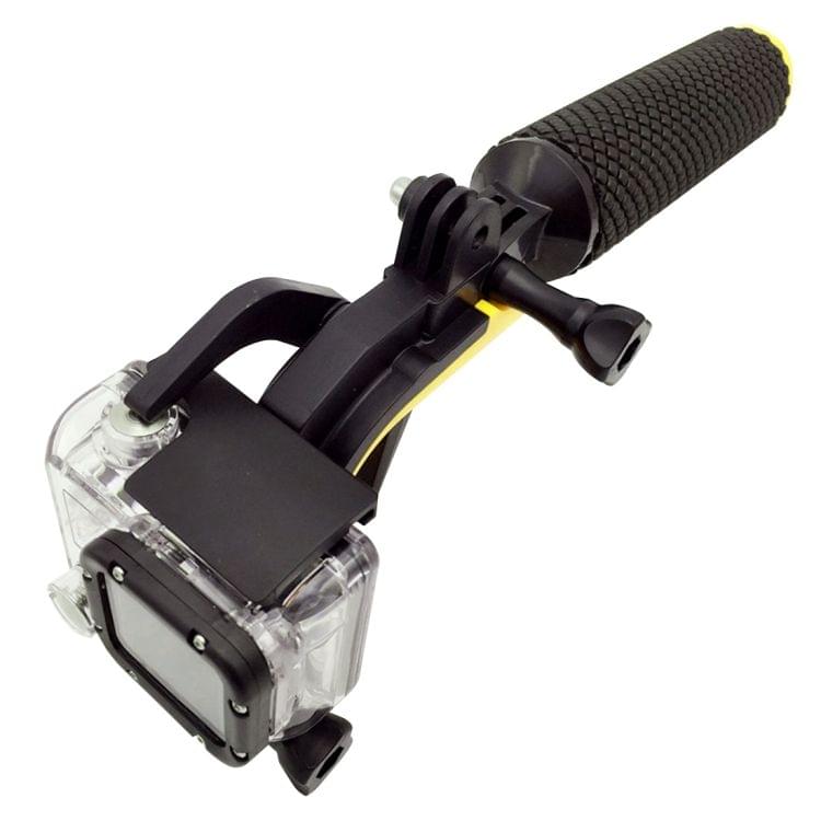 2 in 1 Pistol Trigger Set Floating Hand Grip / Diving Surfing Buoyancy Rods with Adjustable Anti-lost Hand Strap + Camera Trigger for GoPro HERO 4 / 3+ / 3(Yellow)