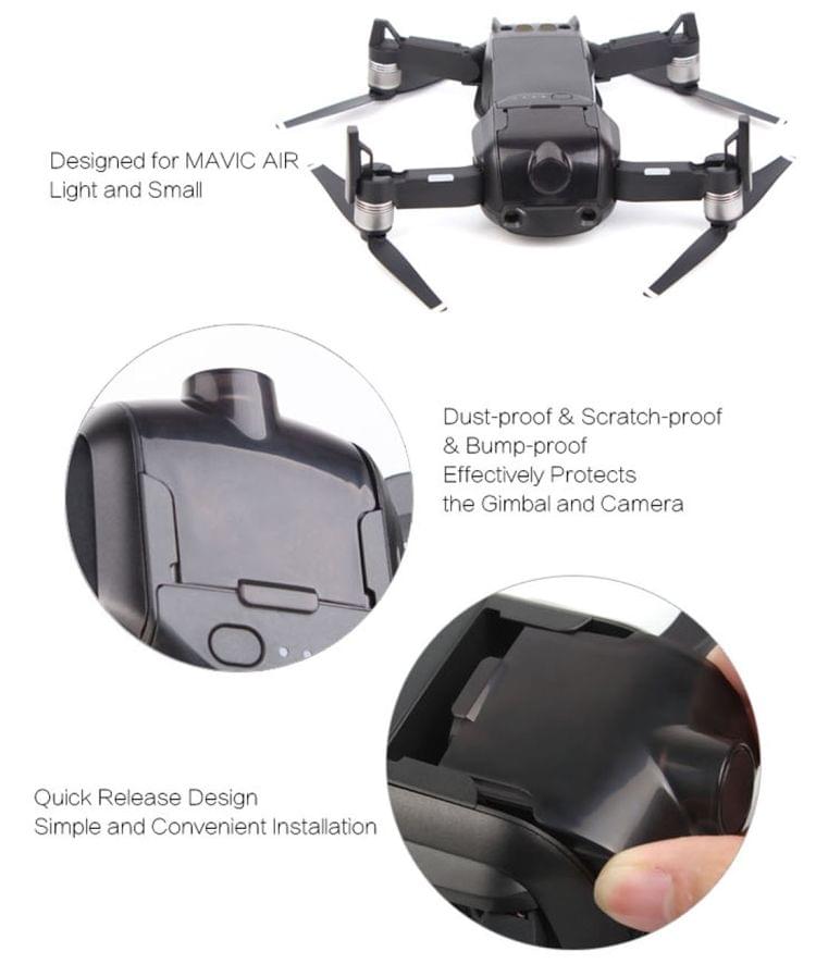 Camera Lens Protective Hood Sunshade Gimbal Cover for DJI Mavic Air Drone(Black)