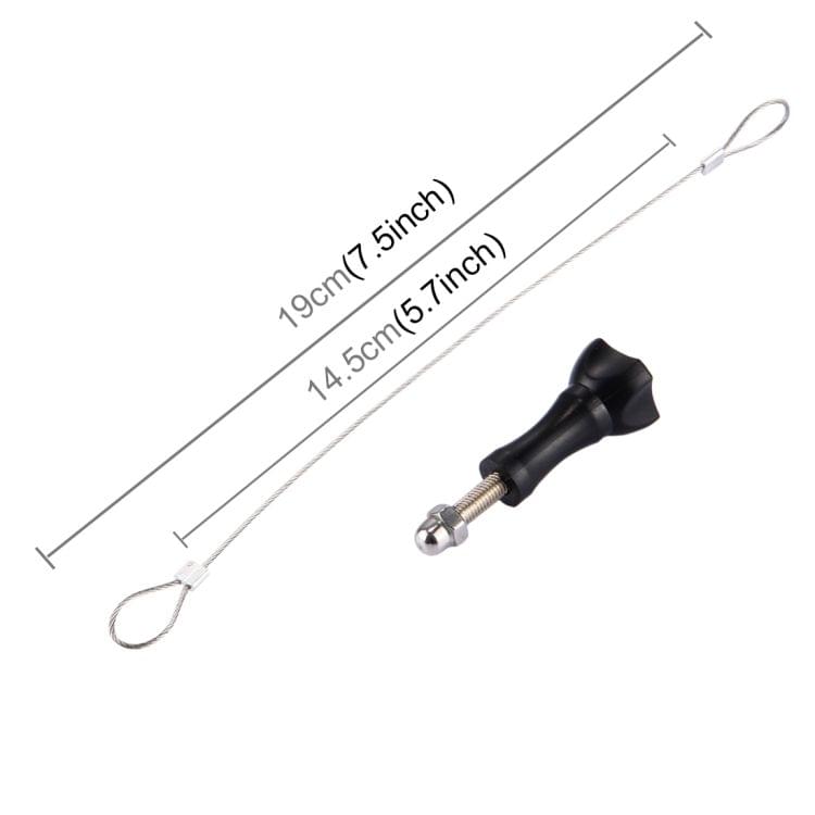 Stainless Steel Lanyard & Tether with Screw for GoPro  NEW HERO /HERO6  / 5 /5 Session /4 /3+ /3 /2 /1, Lanyard Length: 19cm(Silver)
