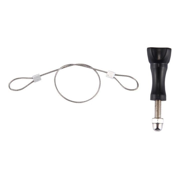Stainless Steel Lanyard & Tether with Screw for GoPro  NEW HERO /HERO6  / 5 /5 Session /4 /3+ /3 /2 /1, Lanyard Length: 19cm(Silver)