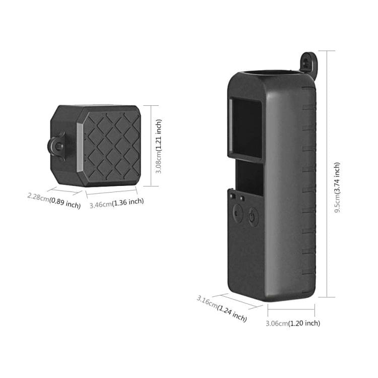 PULUZ  2 in 1 Diamond Texture Silicone Cover Case Set for DJI OSMO Pocket(Red)