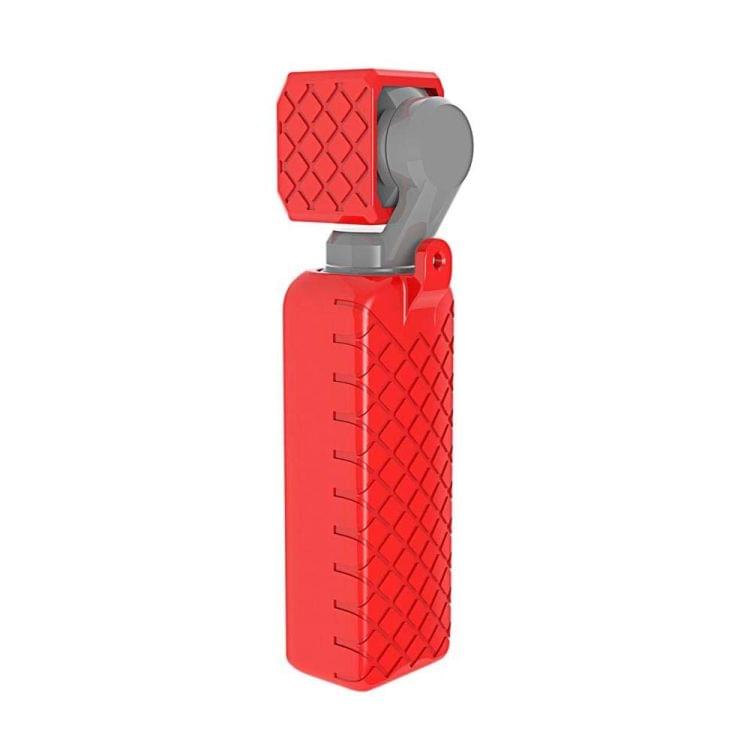PULUZ  2 in 1 Diamond Texture Silicone Cover Case Set for DJI OSMO Pocket(Red)