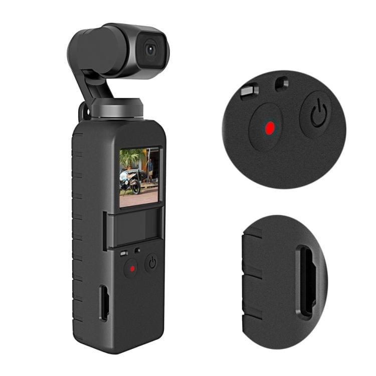 PULUZ  2 in 1 Diamond Texture Silicone Cover Case Set for DJI OSMO Pocket(Red)