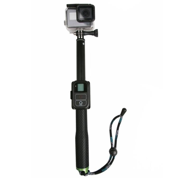 Handheld Aluminium Extendable Pole Monopod with Screw & Strap & Remote Control Buckle for GoPro HERO5 Session /5 /4 Session /4 /3+ /3 /2 /1, Xiaoyi Sport Cameras, Adjustment Length: 36-110cm(Green)