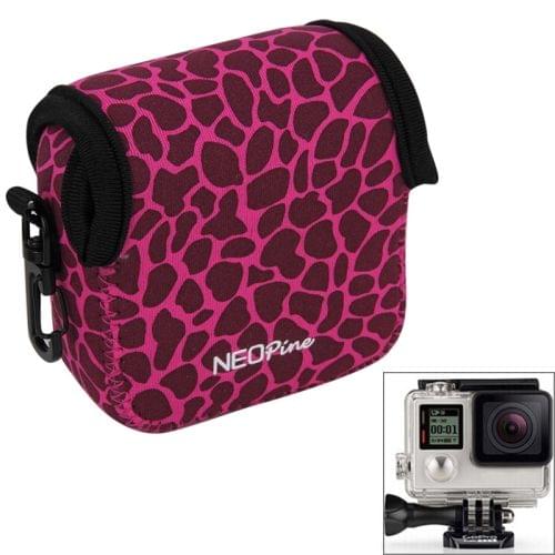 NEOPine GN-5 Leopard Texture GoPro Accessories Waterproof Housing Neoprene Inner Protective Bag Camera Pouch for GoPro HERO5/ 4 /3+ /3 /2 /1(Magenta)