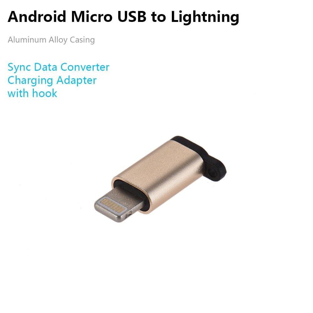 Aluminum Alloy Android Micro USB Female to Lightning Male Sync Data Converter Charging Adapter for iPhone iPad Data Cable