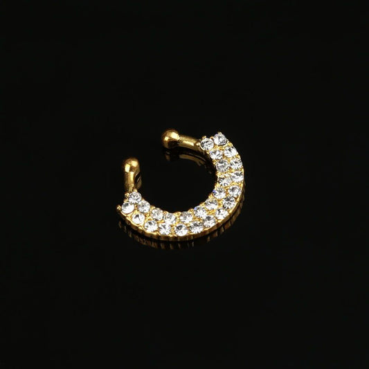 Nose Ring Fake Septum Clip on Non-piercing Hanger-ring