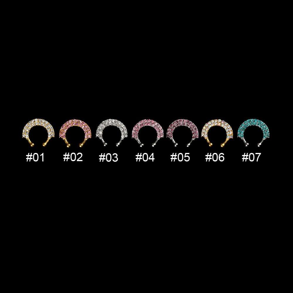 Nose Ring Fake Septum Clip on Non-piercing Hanger-ring