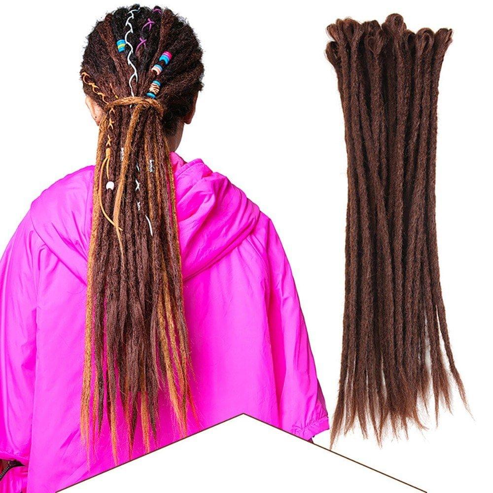 1 Pack 10 PCS Handmade Dreadlocks Extensions Fashion Reggae Crochet Hip-Hop Synthetic Dreads Crochet Braiding Hair 1#