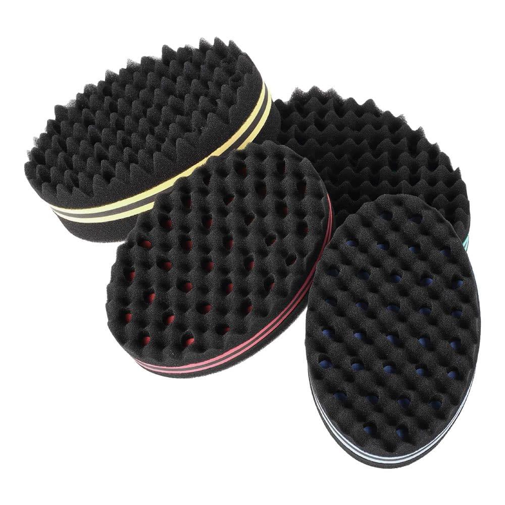 1Pc Oval Brush for Afros Dreadlocks Curl Coil Wave Double-sided Hair Twist Sponge Magic Hair Braider 4 Optional Colo