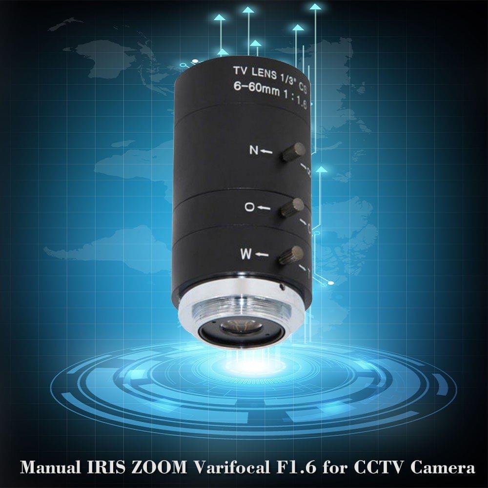 6-60mm Manual Varifocal F1.6 CS C Mount Lens