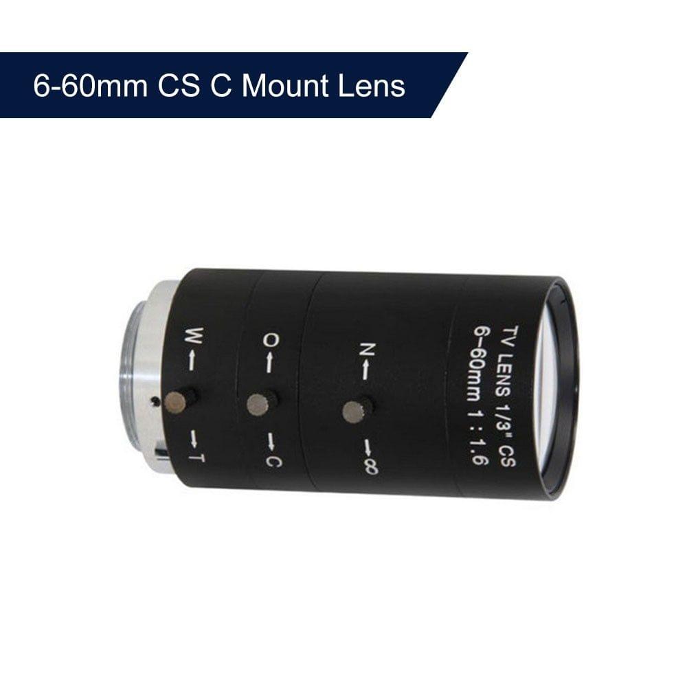 6-60mm Manual Varifocal F1.6 CS C Mount Lens