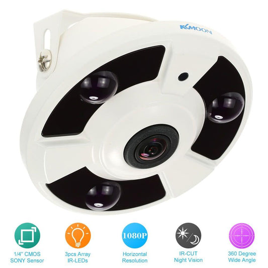 KKmoon HD 1080P 1.7mm Fisheye 360? Panoramic Security CCTV Camera Home Surveillance NTSC System