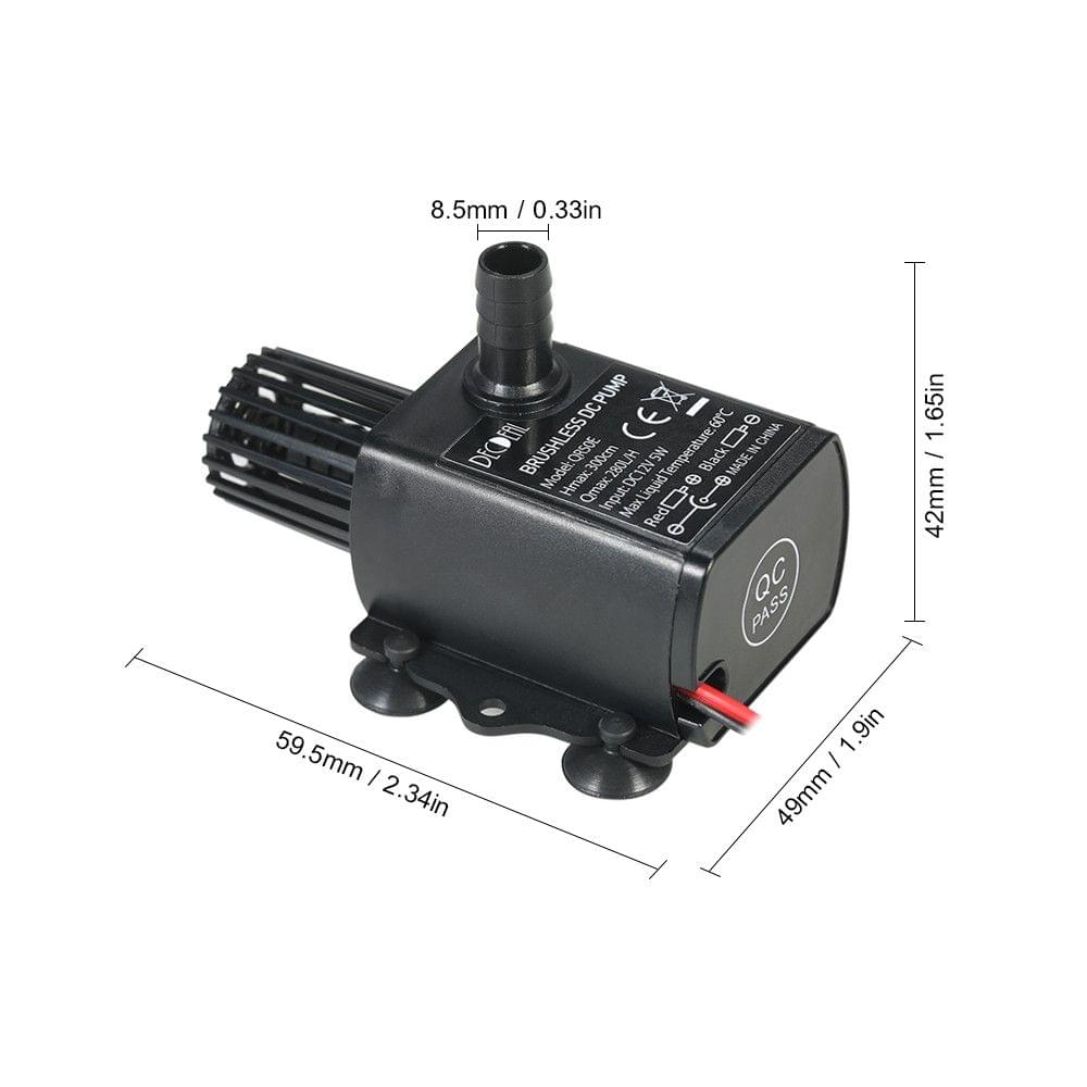 Decdeal DC12V 5W Ultra-quiet Mini Brushless Water Pump Waterproof Submeible Fountain Aquarium Circulating 280L/H Lift 300cm