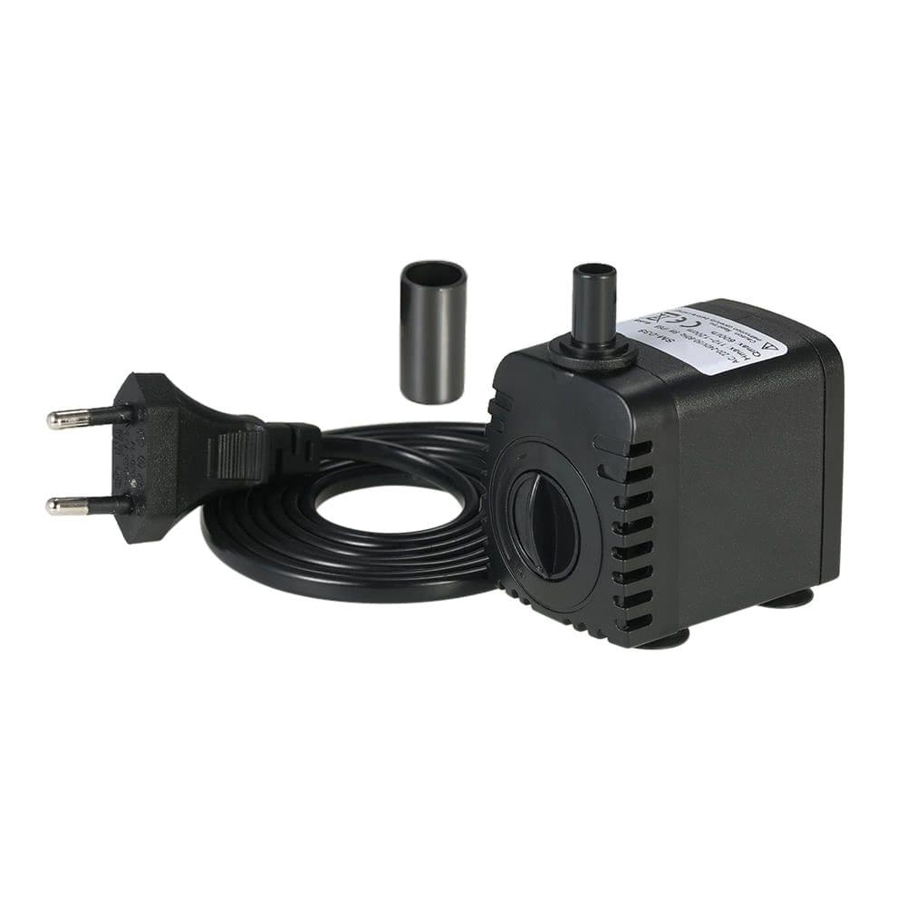 600L/H 8W Submeible Water Pump for Aquarium Tabletop Fountains Pond Water Gardens and Hydroponic Systems with 2 Nozzles AC220-240V