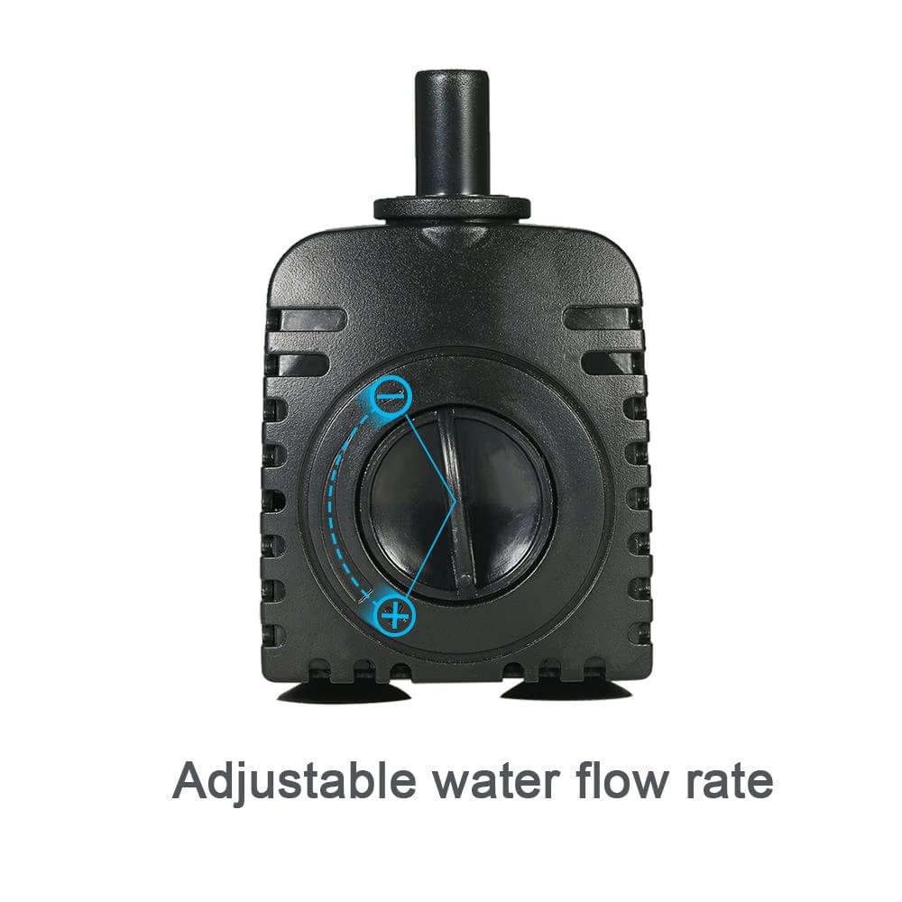 600L/H 8W Submeible Water Pump for Aquarium Tabletop Fountains Pond Water Gardens and Hydroponic Systems with 2 Nozzles AC220-240V