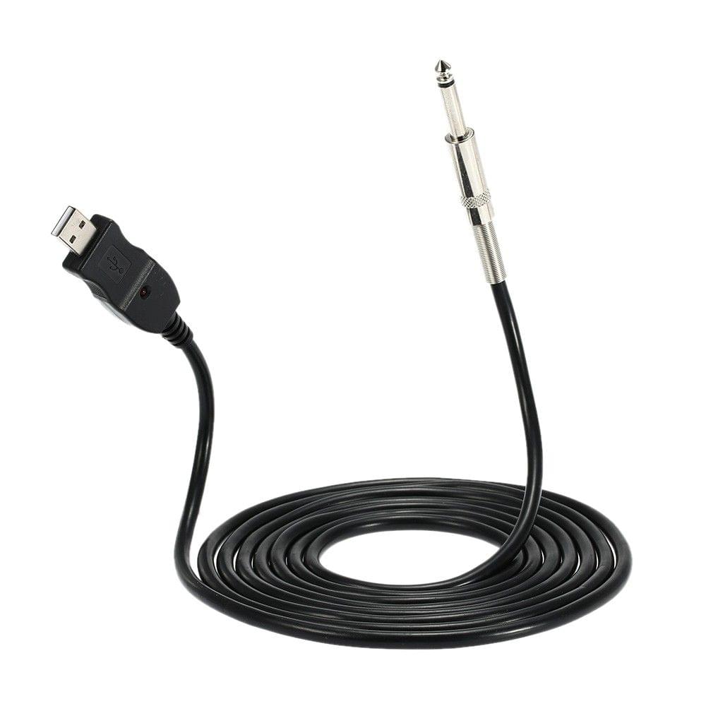 New Guitar Bass 1/4'' 6.3mm To USB Link Connection Instrument Cable Adapter for PC/MAC Recording 3M