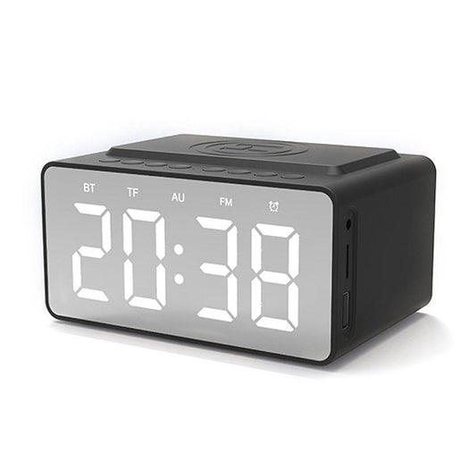 BT-508 Wireless Bluetooth 5.0 Speakers Time Screen Display Double-horn Subwoofer Alarm Clock Wireless Phone Charging Support TF Card U-Disk AUX FM Radio Hands-free with Mic