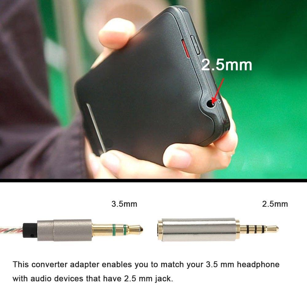 Gold-plated 2.5 mm Male to 3.5 mm Female Audio Stereo Headphone Converter Adapter