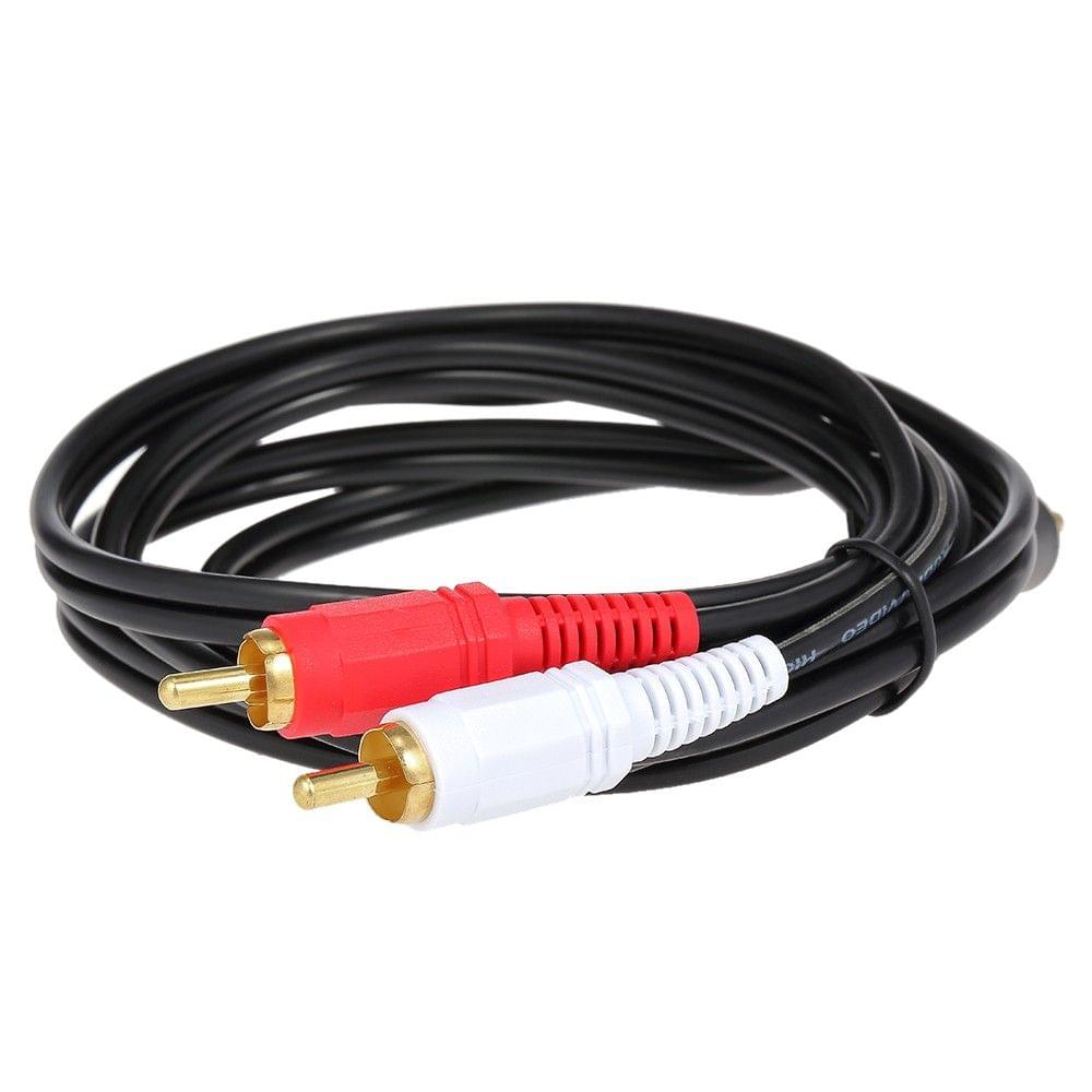 1.5 Meter RCA Audio Cable 3.5mm Male to 2 RCA Male Audio Cable for Edifer Home Theater DVD Black