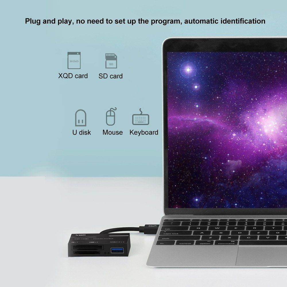 Type-c to XQD/SD Card High Speed Card Reader USB3.0 HUB Compatible with USB3.02.0