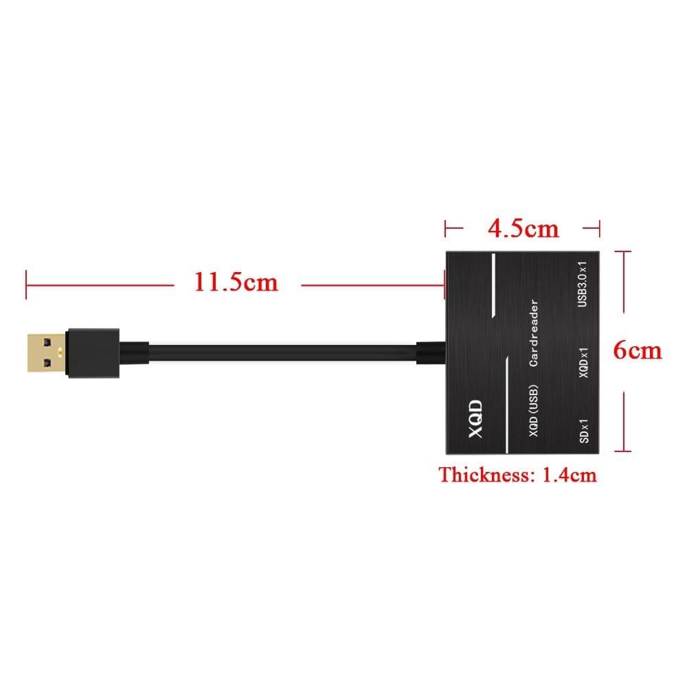 XQD/SD Card High Speed Card Reader USB3.0 HUB Compatible with USB3.0