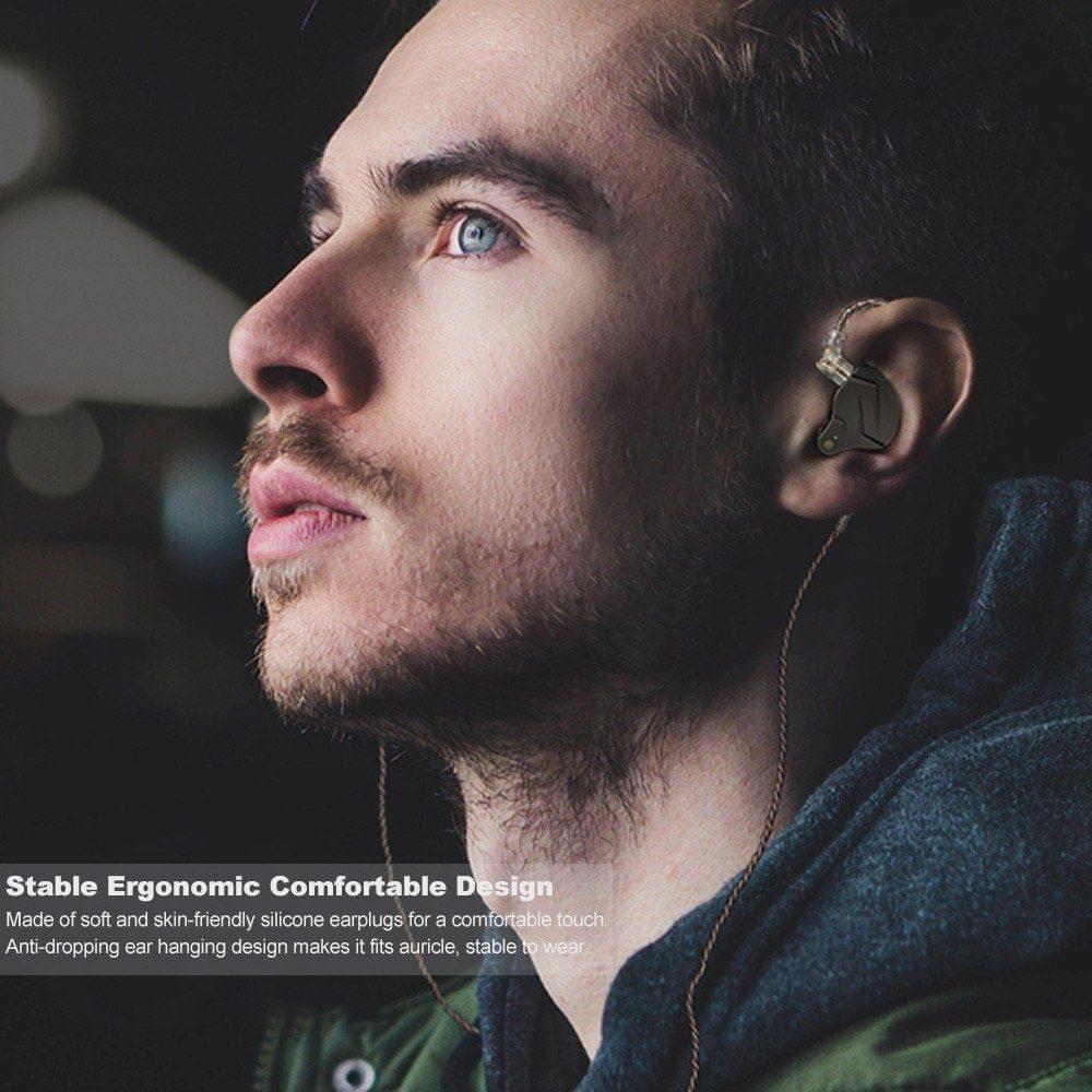 KZ ZSN Pro 3.5mm Wired Headphones with Mic In-line Control In-ear Sport Headset Dynamic Bass Earphone for Smart Phones Tablet Laptops with 3.5mm L-type Interface