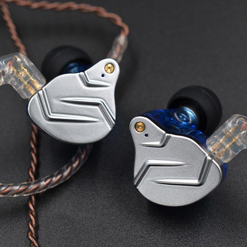 KZ ZSN Pro 3.5mm Wired Headphones with Mic In-line Control In-ear Sport Headset Dynamic Bass Earphone for Smart Phones Tablet Laptops with 3.5mm L-type Interface