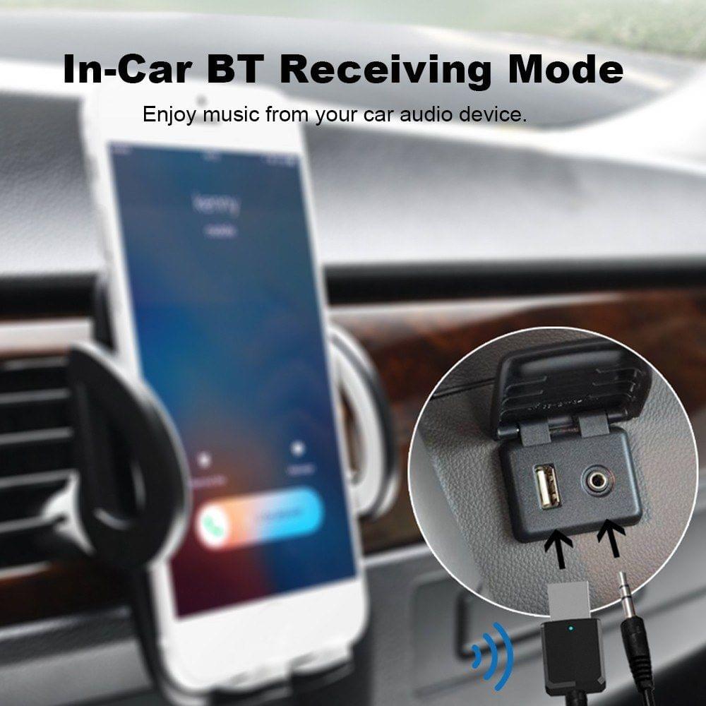 ZF-169 Bluetooth Receiver Transmitter Wireless Audio Adapter BT 5.0 with AUX Out for Headphone Speaker Phones PC Audio Player Home Audio System Car